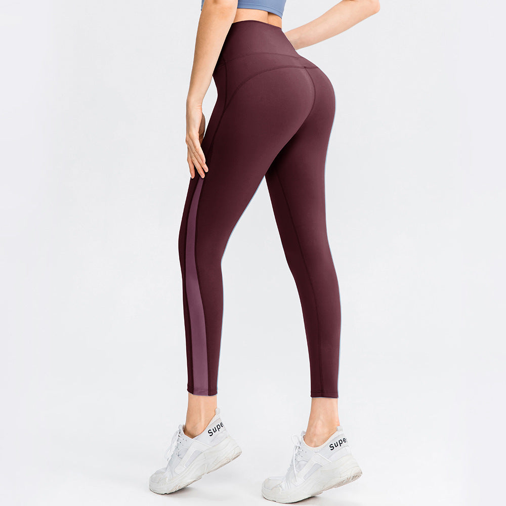 Women's Side Mesh High Waist Yoga Pants With Pockets Leggings for Women Tummy Control Workout Ankle Length Pants Casual Style