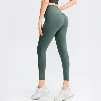 Women's Side Mesh High Waist Yoga Pants With Pockets Leggings for Women Tummy Control Workout Ankle Length Pants Casual Style