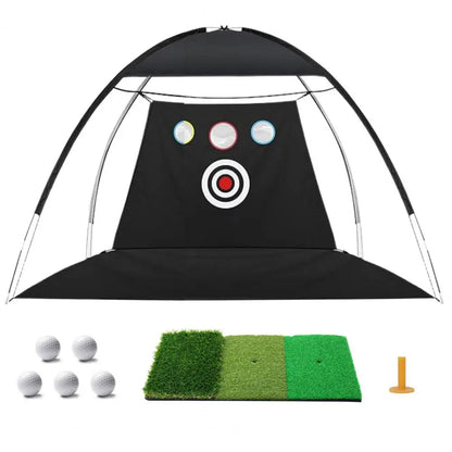 Golf Net, Golf Practice Net for Backyard Driving, Indoor Golf Training Chipping Aid Net with Turf, Tee, White Balls