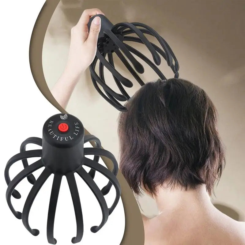 Octopus Electric Scalp Massager Stress Relief Head Massager 360 Degree Head Massager with 3 Modes Cordless Portable Head