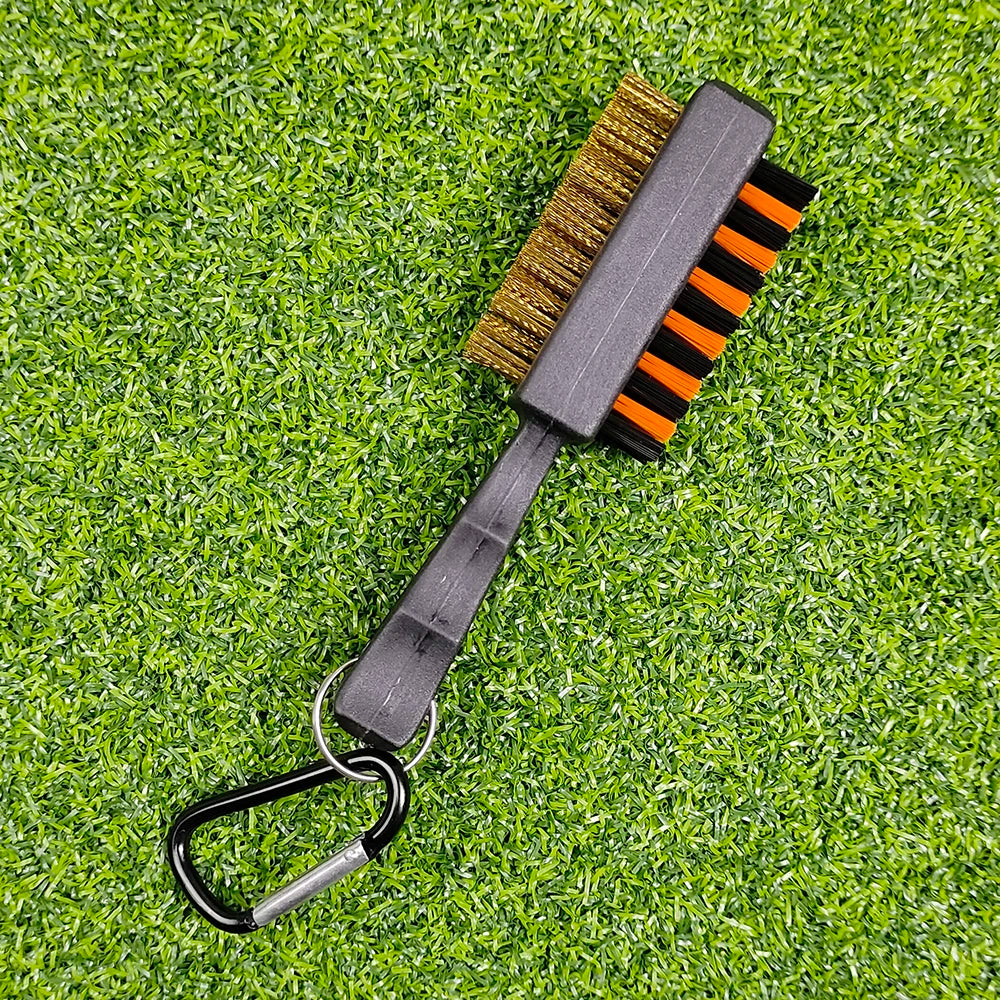 1Pc Golf Club Brush Groove Cleaner Dual Sided Tools Portable Metal Lightweight Nylon Golf Accessories For Iron Balls Shoes