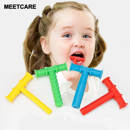 Speech Therapy Teeth Massager Adult Children Speak Oral Muscle Rehabilitation Training Chewing Tube Autism Sensory Therapy Tool