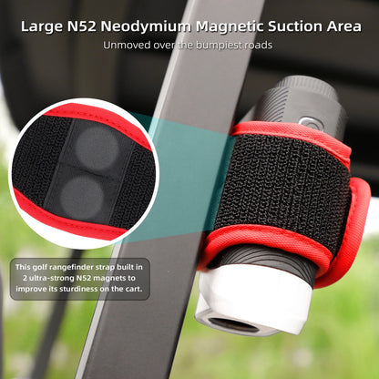 Roykaw Golf Magnetic Rangefinder Wrap Mount for Golf Cart Frame, Rangefinder Strap Belt, Firmly Attach & Convenient to Access