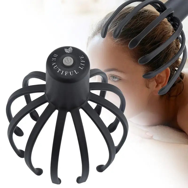 Octopus Electric Scalp Massager Stress Relief Head Massager 360 Degree Head Massager with 3 Modes Cordless Portable Head