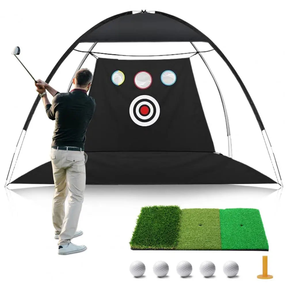 Golf Net, Golf Practice Net for Backyard Driving, Indoor Golf Training Chipping Aid Net with Turf, Tee, White Balls