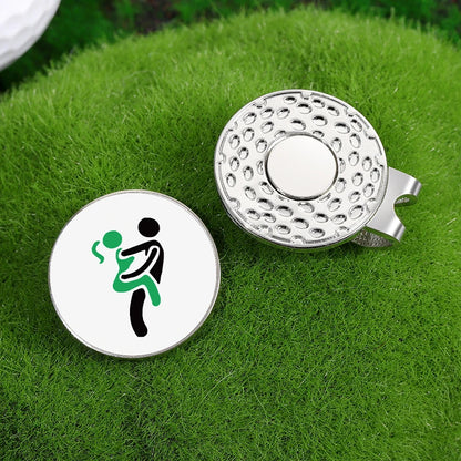 Funny Golf Hat Clip with Enamel Magnetic Ball Marker 0.98inch Golf Cap Clip Novelty Golf Accessories Gifts for Dad Papa Husband