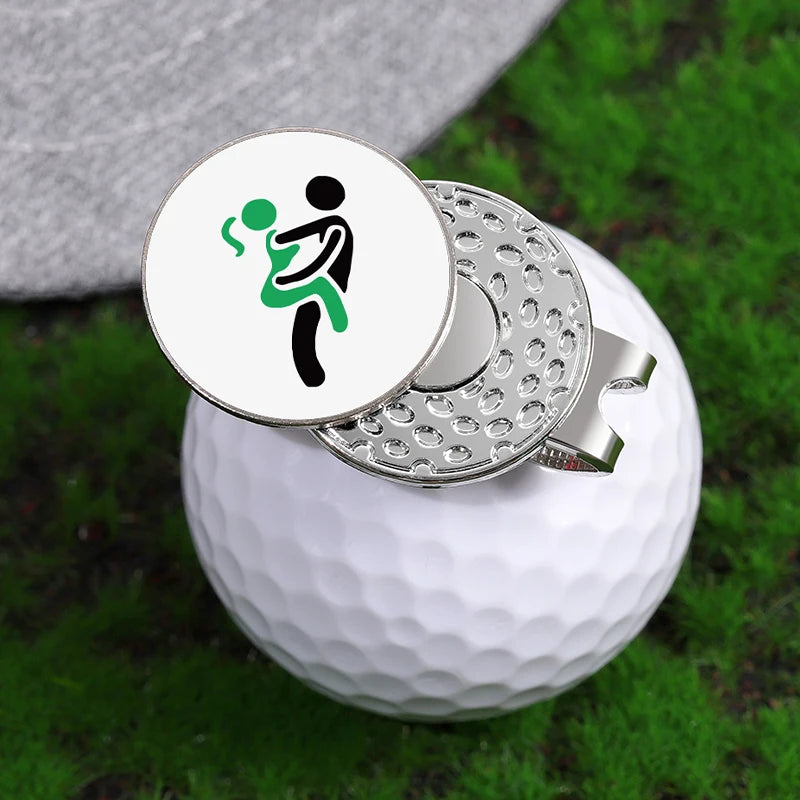 Funny Golf Hat Clip with Enamel Magnetic Ball Marker 0.98inch Golf Cap Clip Novelty Golf Accessories Gifts for Dad Papa Husband